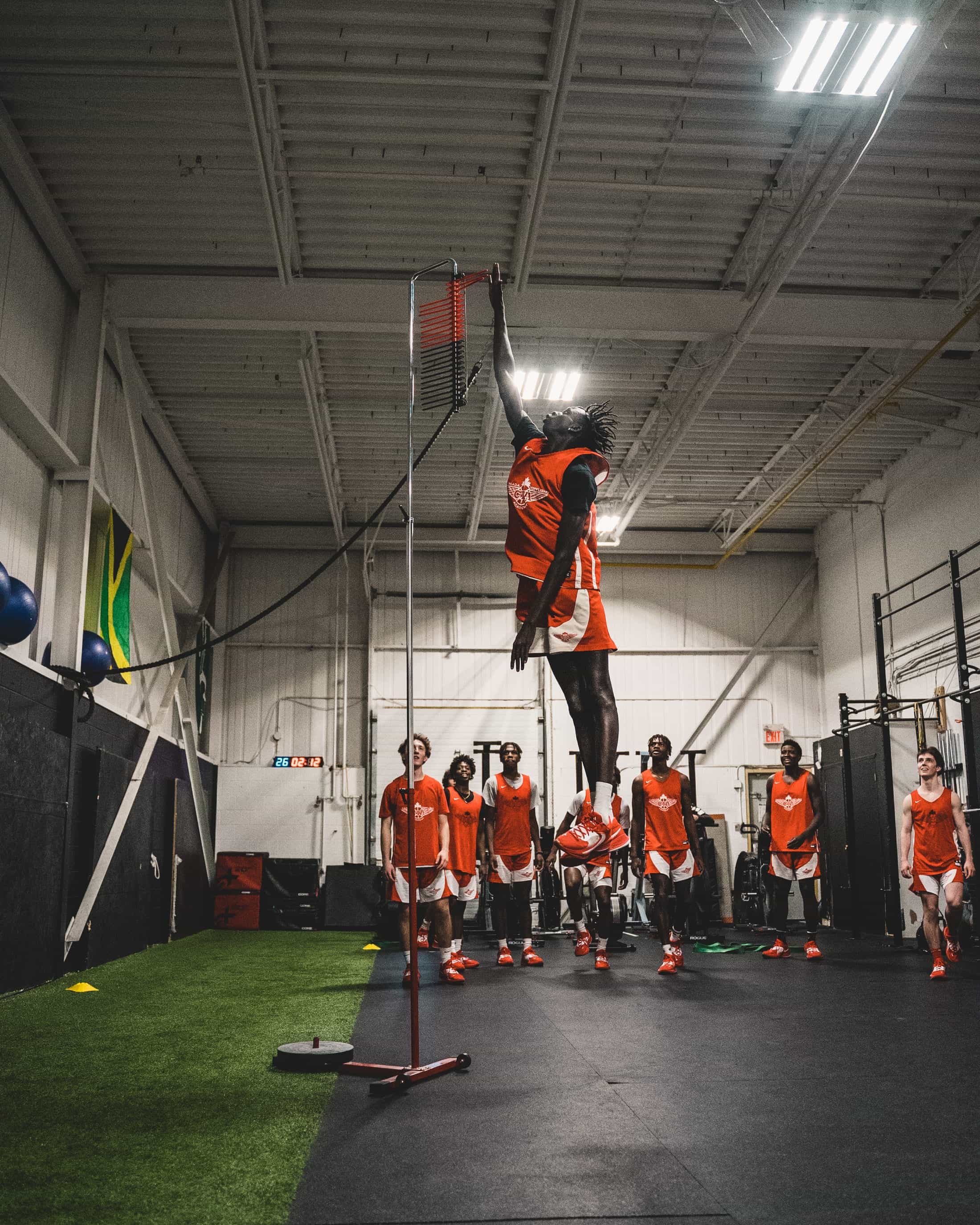 An athlete practising a vertical jump at CANAM